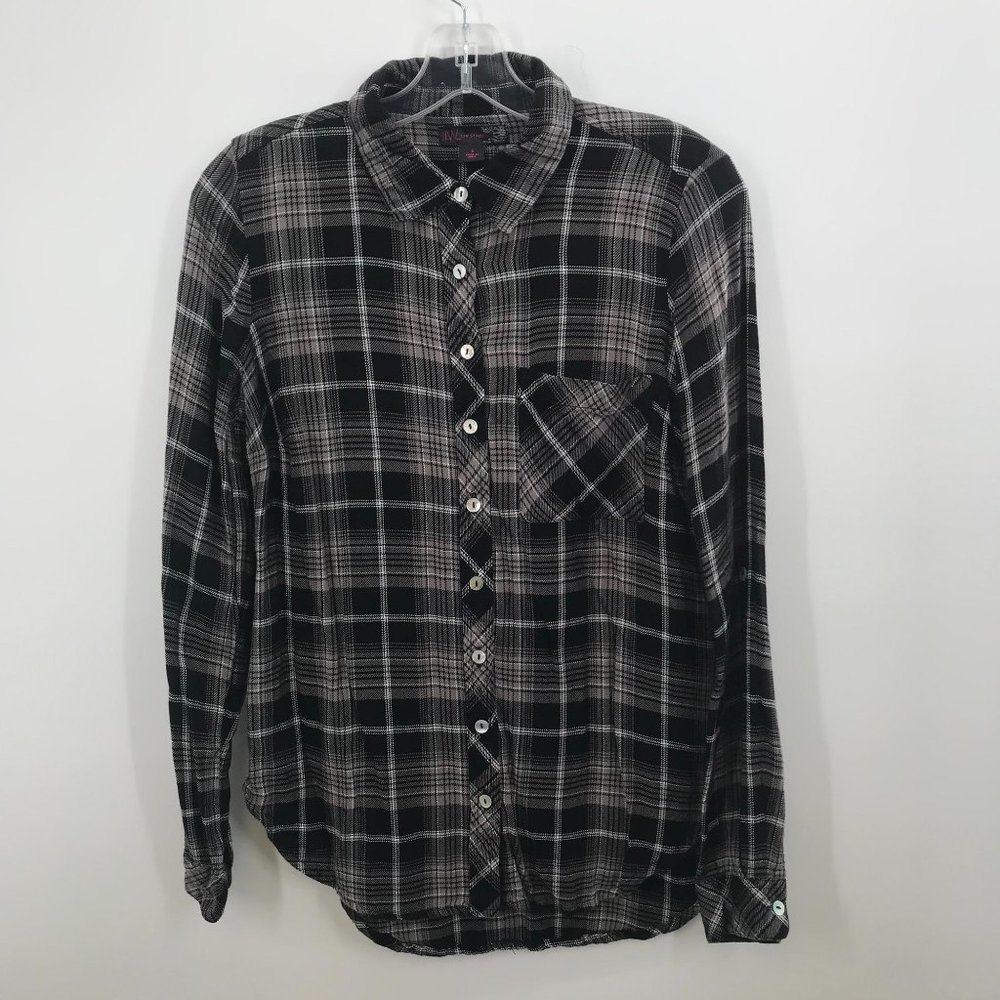 JW STYLE‎ PLAID LONG SLEEVE BUTTON DOWN